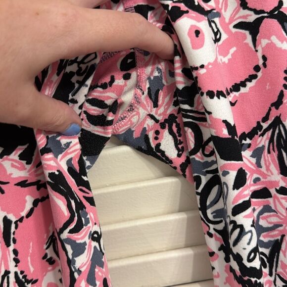 Lilly Pulitzer Luxletic Weekender Crop Leggings Hanging With My Boo Pandas Large - Picture 3 of 5